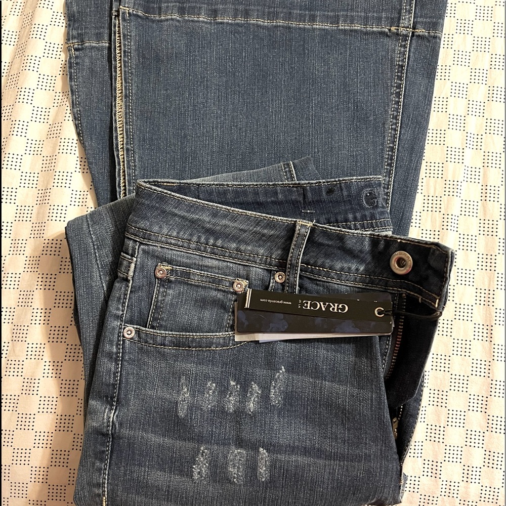 GRACE SPLIT BOTTOM FLARE JEANS